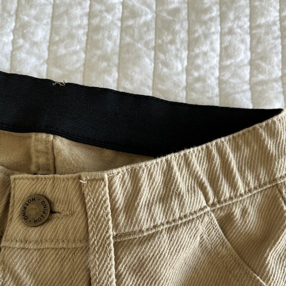 Tan Elastic Wasit Casual Pants - Picture 3 of 4